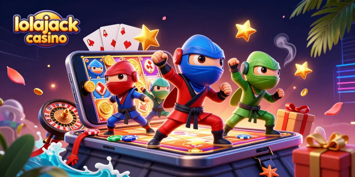 Experience exciting gameplay at lolajack casino with dynamic 3D cartoon characters and casino elements.