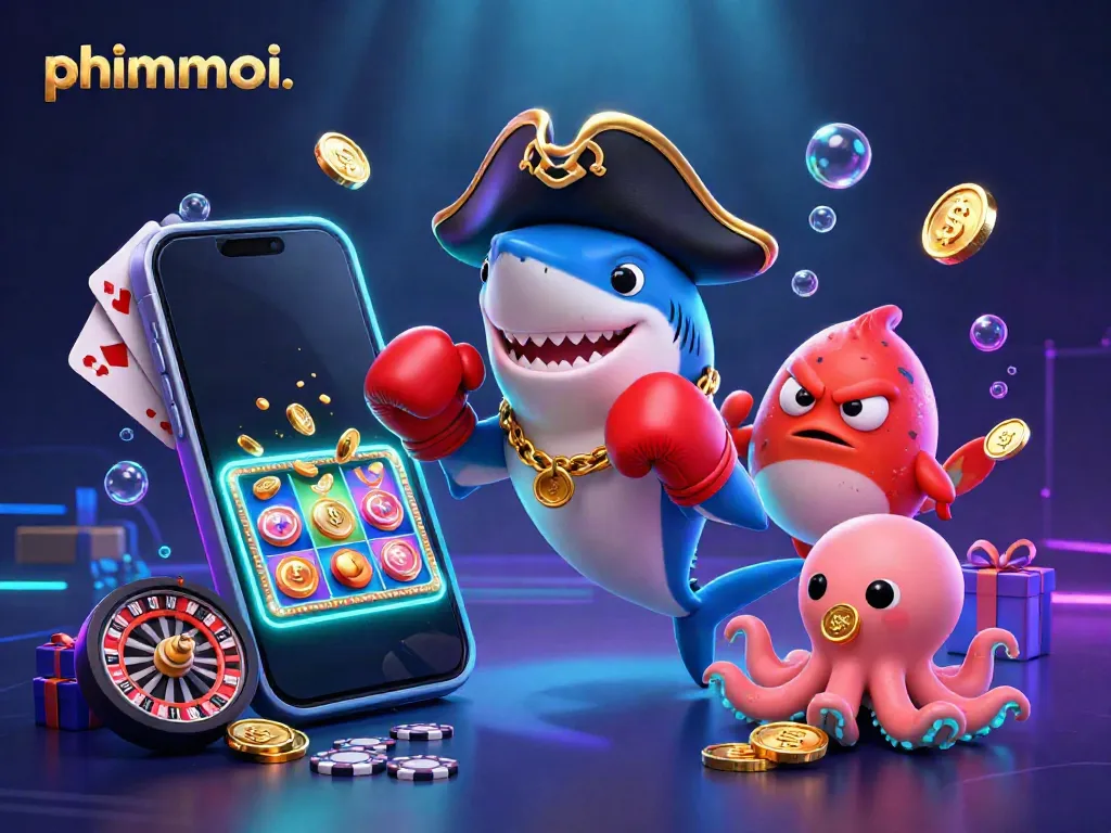 Experience thrilling casino action featuring phimmoi's dynamic characters and gaming elements in vibrant colors.